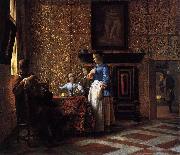 Interior with Figures Pieter de Hooch